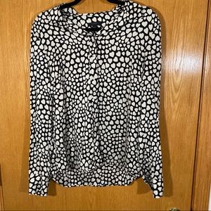 J Crew Heart Print Blouse